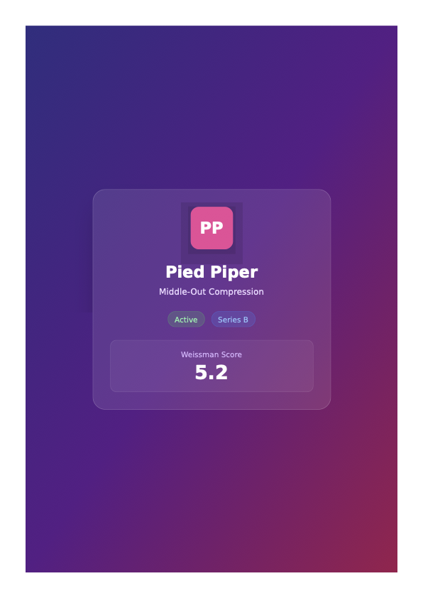 Hero card with glassmorphism