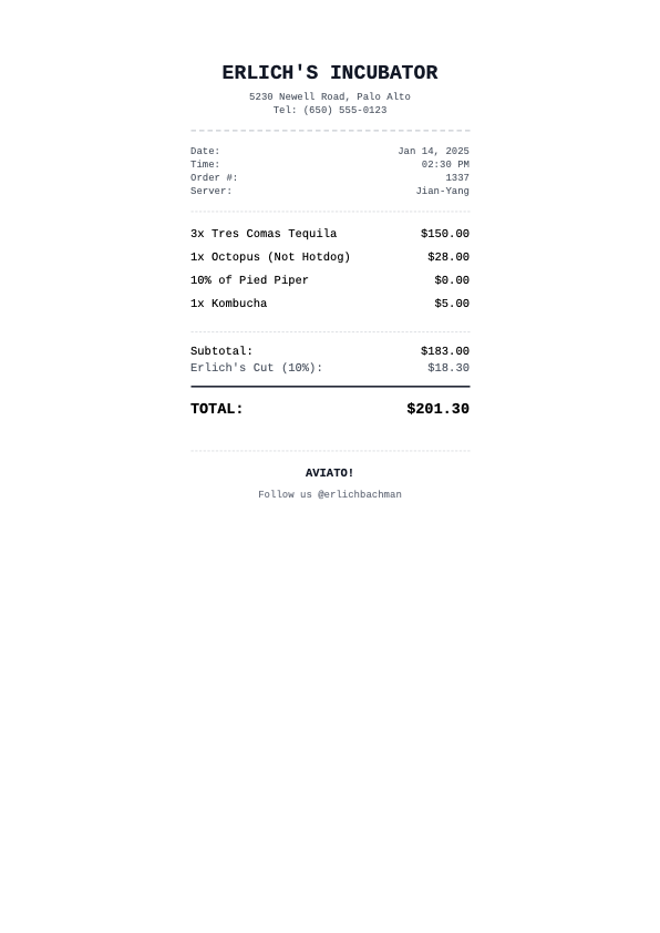Receipt example